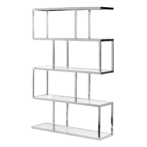 Bücherregal Pitsburg 120x25x179cm Gebürstete Antike Bronze / Rauchglas