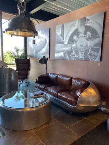 Eddison 3-Sitzer Flugzeug / Aviator Style 209x81x74cm