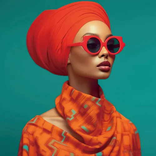 Frau in Orange 80x80cm