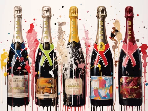 Flasche Champagner 60x80cm