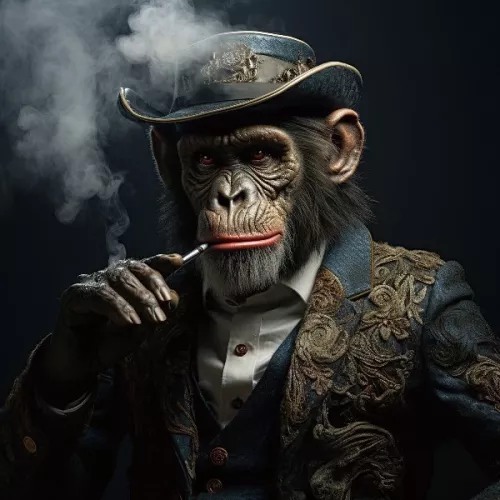 Rauchiger Affe 80x80cm