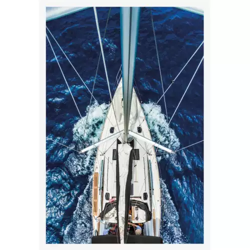 Segelboot von oben 60x90x4cm