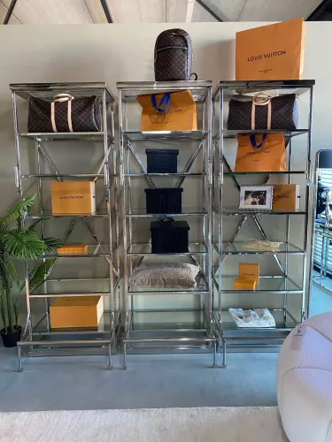 Hazenkamp Fachhändler Regal Ezra 220x45x220cm Silber 3er Set Klarglas (114732)