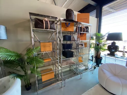 Hazenkamp Fachhändler Regal Ezra 220x45x220cm Silber 3er Set Klarglas (114732)