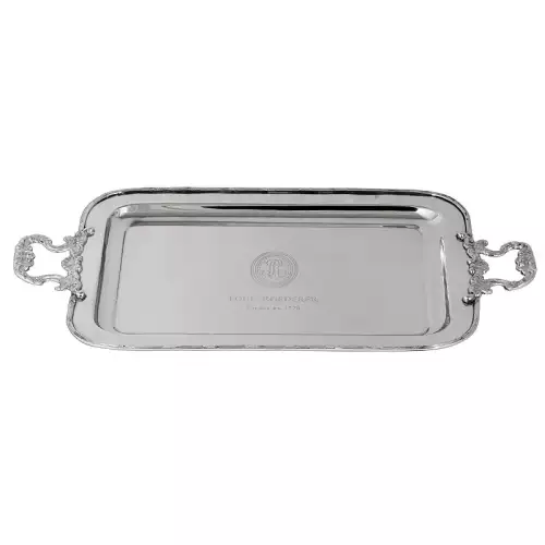 Serviertablett 49.5x27.5x2.5cm silber