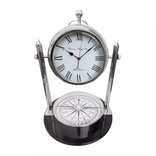 Tischuhr 48x48x63,5cm mit Kompass