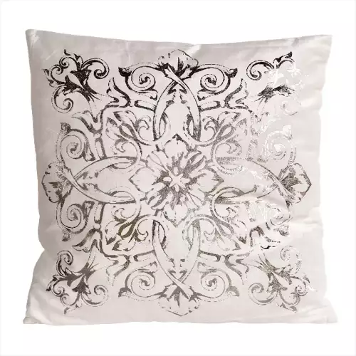 Kissen 50x50x2.8cm (Silberner Khari Druck)