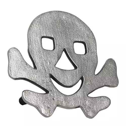 Untersetzer Skull & Bones 17x17x5cm silber roh