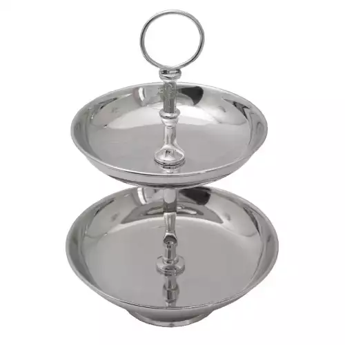 Obstständer 35x15.5x13.5cm 2-Etagen silber