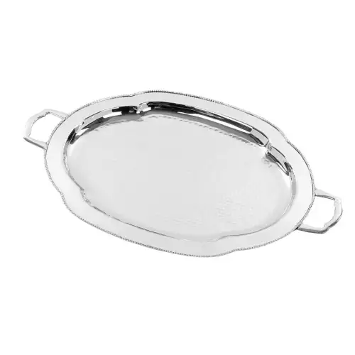 Tablett 61x40x5cm Oval silber