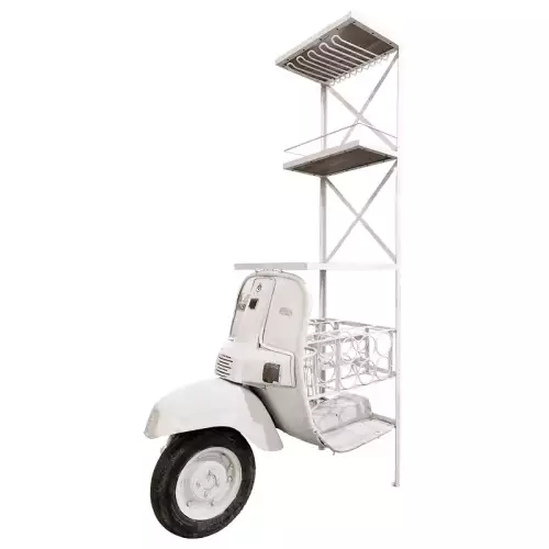Weinregal 70x105x185cm Scooter weiß / creme