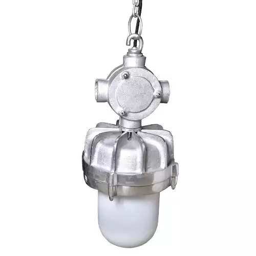 Hängelampe 24x24x57cm retro weiss silber metall