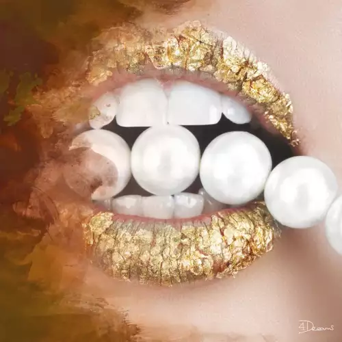 Gold-Perlen 80x80x2cm