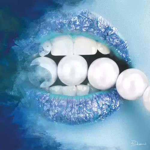 Blaue Perlen 80x80x2cm