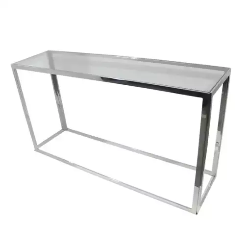 Tisch Allan 150x40x78cm Klarglas silber