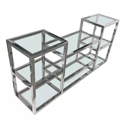 Wandtisch Harlan 160x38x75cm Klarglas silber