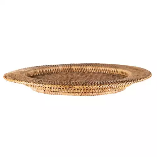 Hazenkamp Fachhändler Unterteller Vada 35x35x4cm aus geflochtenem Rotan handgefertigt (115176)