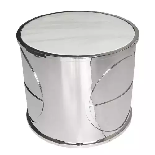 White marble Side Table Nagano 60x60x50