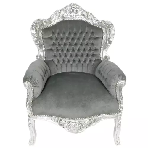 F30 Barocksessel silber/ grau