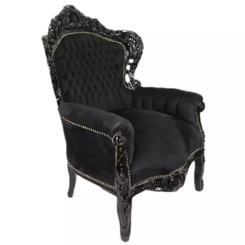 Roland Einrichtung Barock Sessel schwarz Handgefertigt 