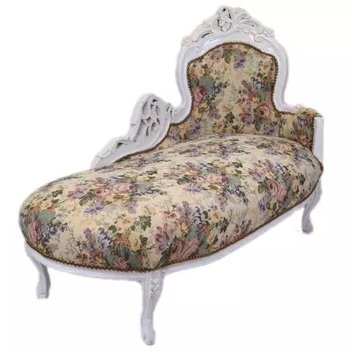 Chaise longue  Creme / braun