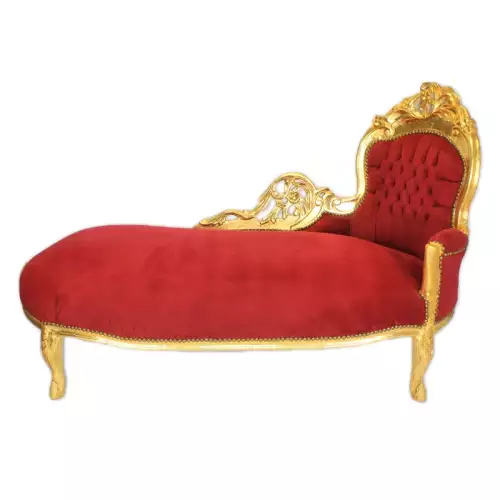 Chaise longue  gold-bordeauxe