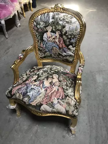 Barockstuhl F3 Gold  mit Muster-