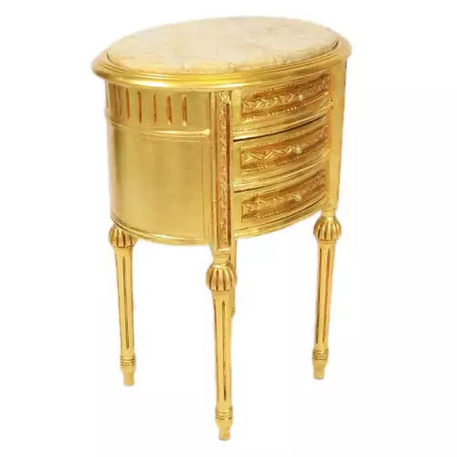 Barock Kommode Alexia  Gold/creme Oval
