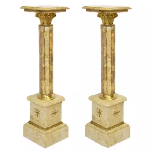 Barock Marmorsäule 2er Set