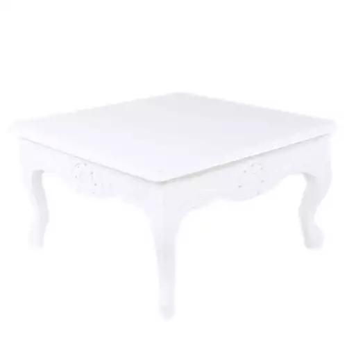 Barock Sofatisch 80x80x45 Wei