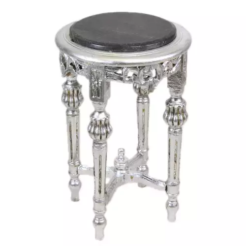 Barock Beistelltisch silber/schwarz rund