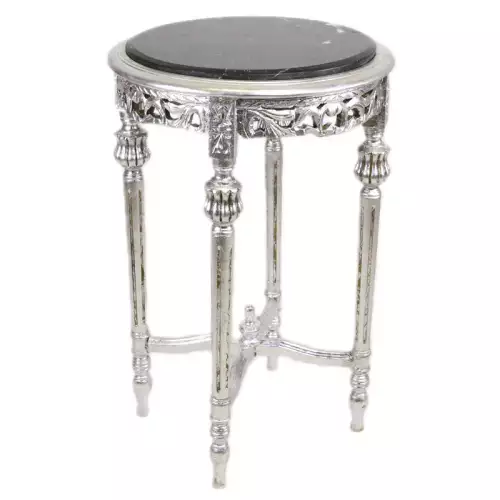 Barock Beistelltisch silber/schwarz rund