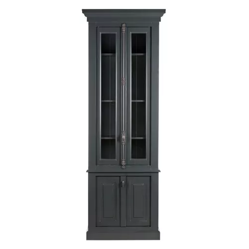 Elias 4 Türen 48x88x245cm Oberteil Glas Grau Matt Komplett