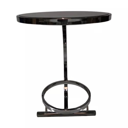 Side Table Milano 50x50x57cm With Black Glass